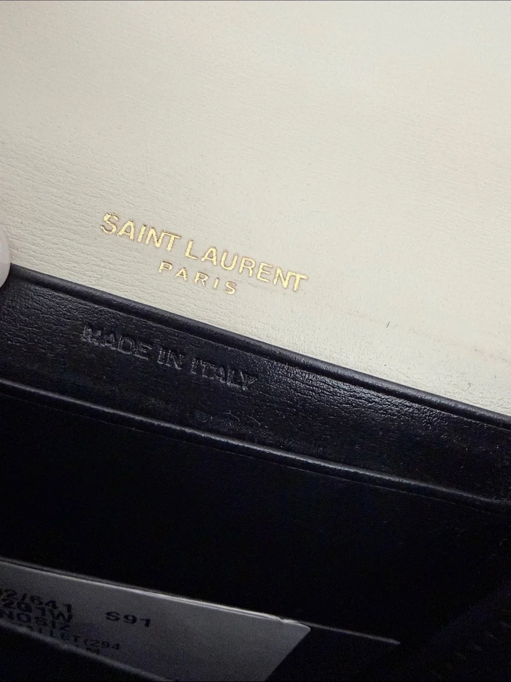 Rare YSL Sulpice multilayered Envelope Leather Wallet Black/Cream